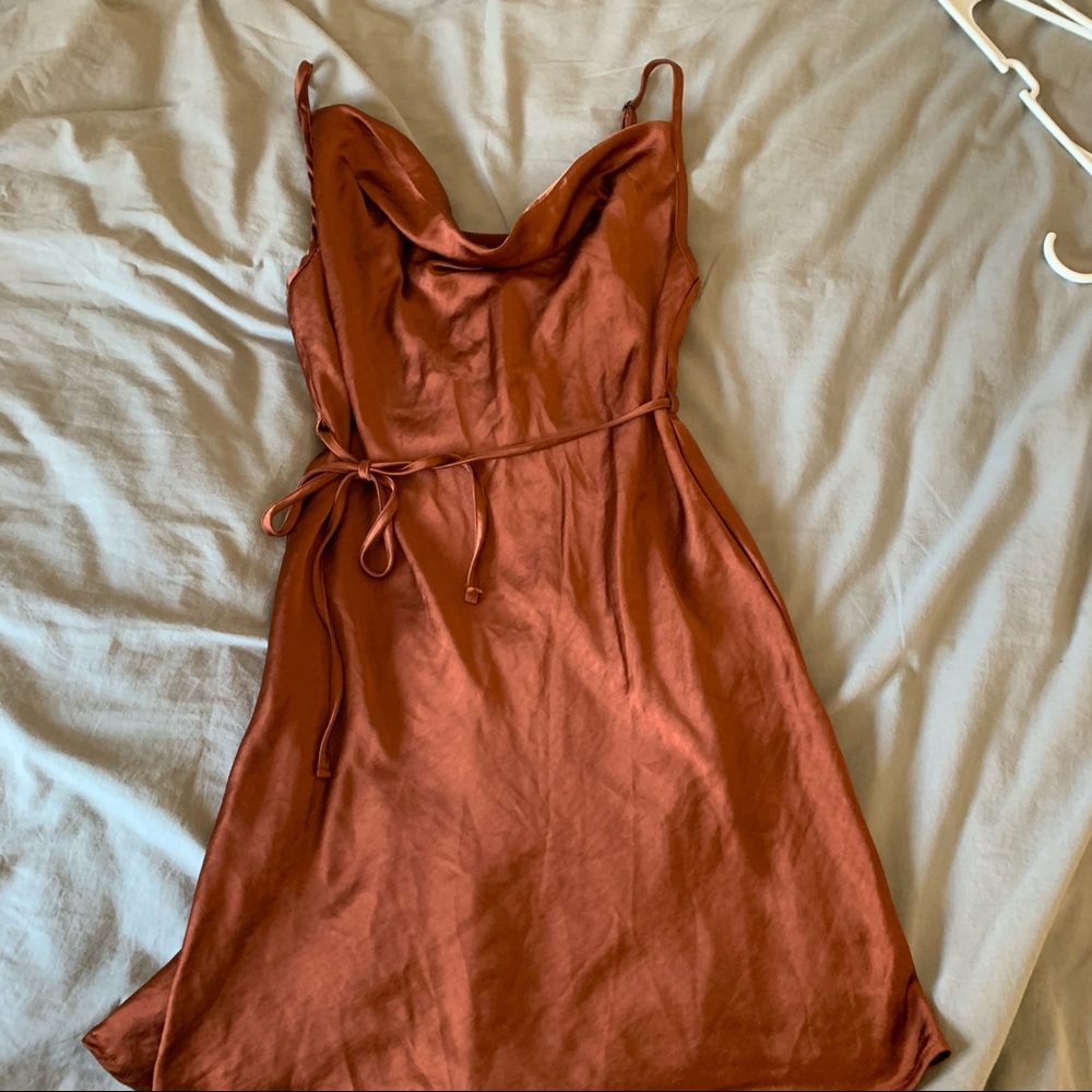 MOTEL scoop silk dress